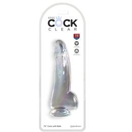 KING COCK - CLEAR DILDO WITH TESTICLES 15.2 CM TRANSPARENT 2